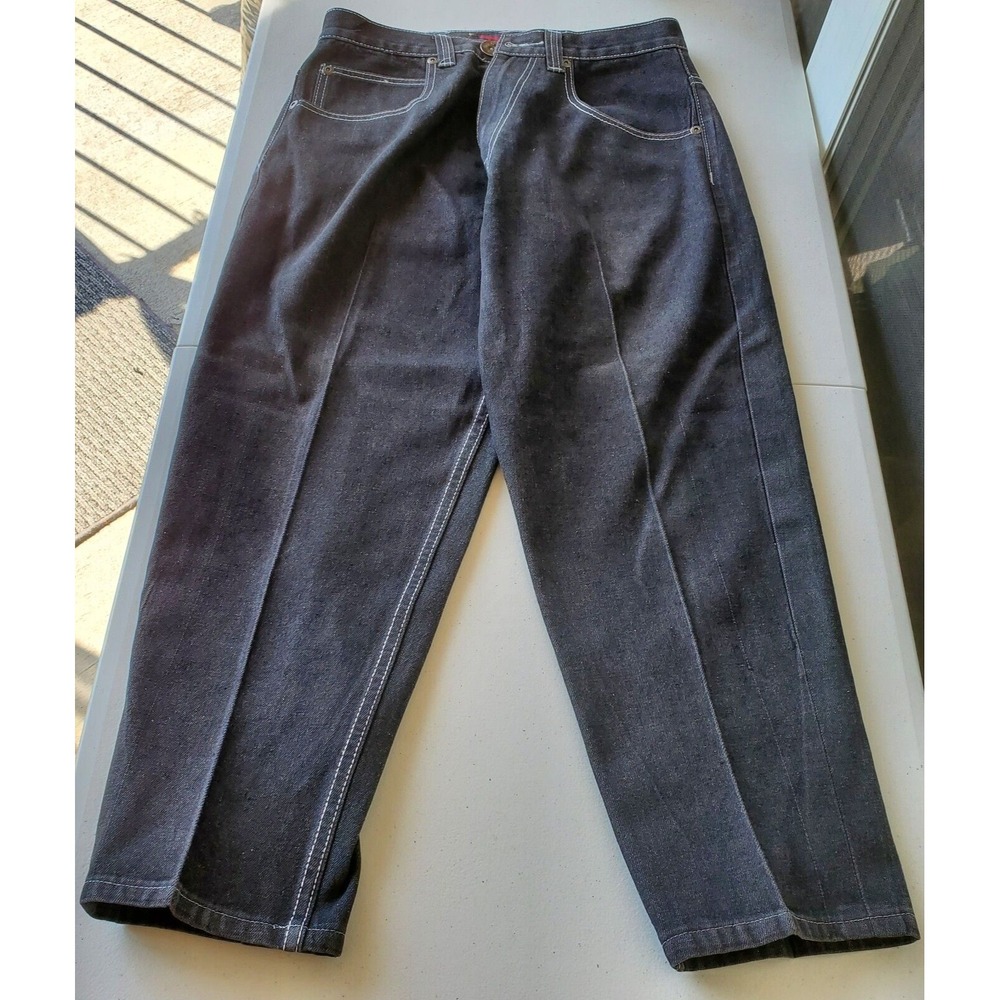 DMAE Y2K Jeans Mens W31 x L26.5‎ Black Denim Baggy Streetwear Hip Hop Skater VTG